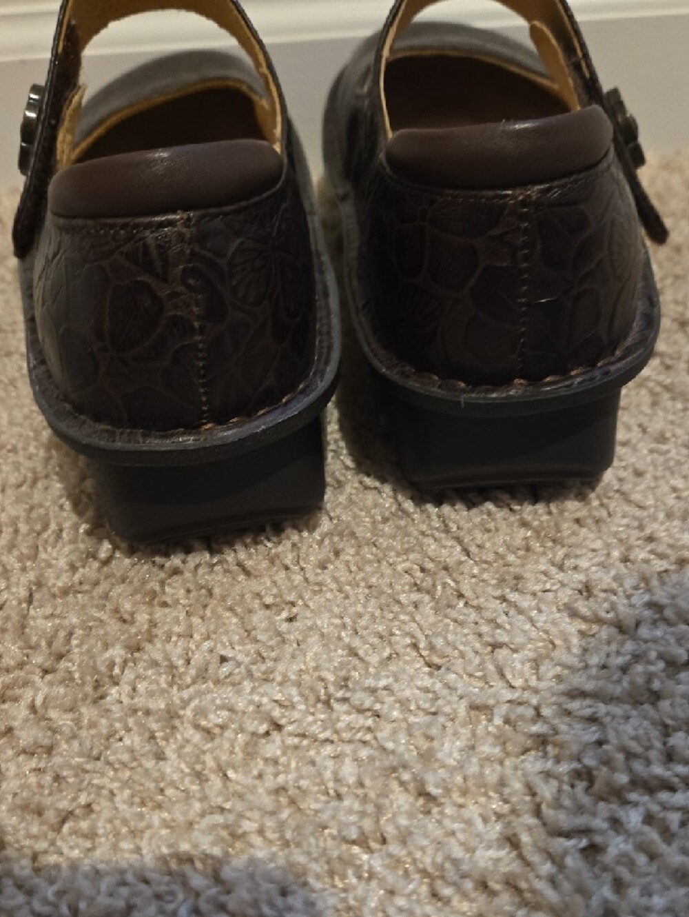 Dark Brown Floral Mary Jane Shoes - Picture 8 of 10